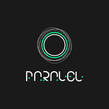 Minimalist logo shape paralel vector eps 10