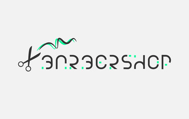 Minimalist logo barber shop vector eps 10