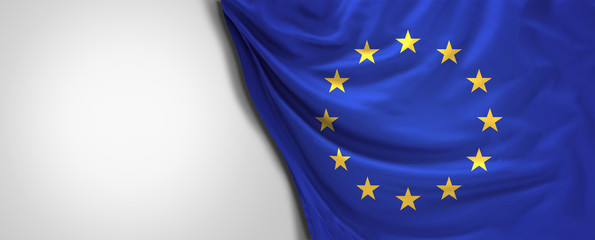 blue flag of Europe background 3d-illustration - obrazy, fototapety, plakaty