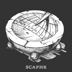 hand drawn illustration of scaphe
