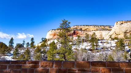 Zion with snow