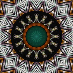 3d effect - abstract polygonal fractal mandala graphic
