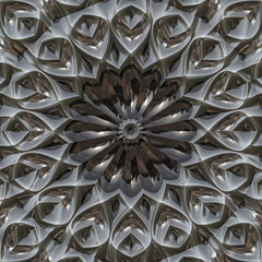3d effect - abstract metallic texture mandala design
