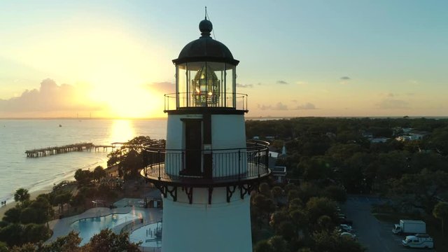 Saint Simon Landscape Close Up View - Aerial Drone Footage