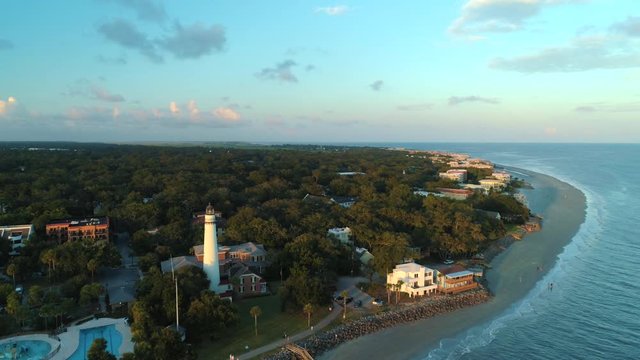 Saint Simon Landscape View - Aerial Drone Footage