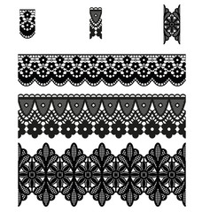 lace trim pattern brush  black + colorable by stroke color