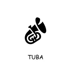 Tuba flat vector icon - obrazy, fototapety, plakaty