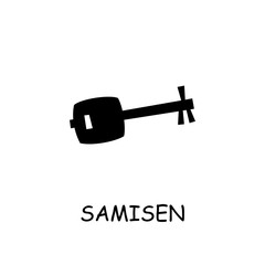 Samisen flat vector icon