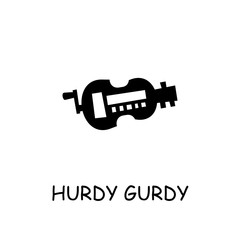 Hurdy Gurdy flat vector icon