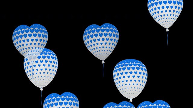 Floating balloons motion graphics animation. Alpha channel with transparent background in 4K. Can be used as overlay.