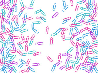 Stationary paperclips isolated on white background