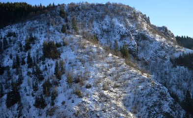 Fototapeta na wymiar a hill covered with snow