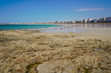 on the coast of Saint-Malo, France. A city and port in northwestern France, located in the Brittany region.