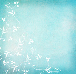 white flower painted on textured background  - copy space for your text