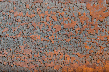 Peeling paint on an old door