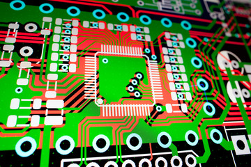 PCB electric circuit on the PC screen
