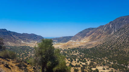 Fototapeta na wymiar View of mountainous landscape on greek island Nisyros 