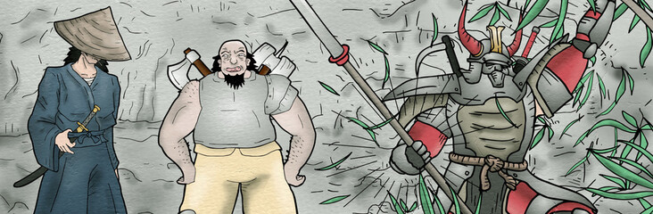 Imaginative cartoon characters drawing by hand