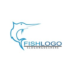 Fish logo template. You can use for fishing shop, Sailing Shop, Marine Company and Restaurant. Vector Illustration. Eps.10