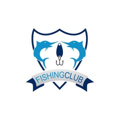 Fish logo template. You can use for Fishing Club, Sailing Shop, Marine Company and Restaurant. Vector Illustration. Eps.10