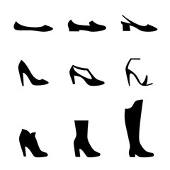 Female shoe vector icon set..