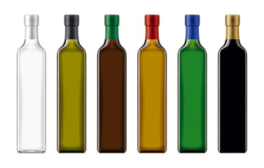 Set of  Colored glass bottles. Foil version
