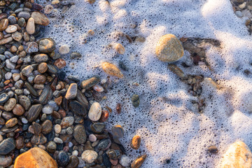 Sea rocks on the beach