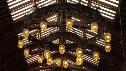 Obraz premium vintage chandelier with glass roof