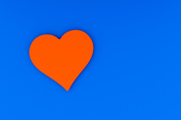 Obraz na płótnie Canvas Red heart on a blue background, a symbol of love.3D rendering.