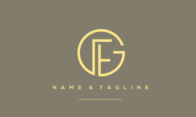alphabet letters icon logo FG or FG