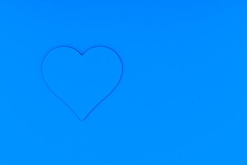 Heart on a blue background, a symbol of love.3D rendering.