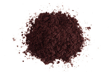 Pile of Organic Acai Powder a Superfood Isolated on a White Background