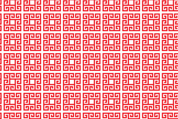 red chinese pattern seamless on white background