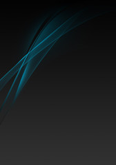 Abstract background waves. Black, grey and blue abstract background for wallpaper or business card