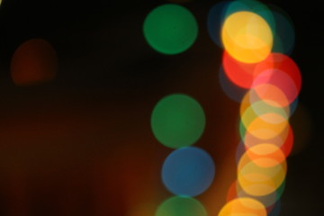 Beautiful and colorful bokeh of lights