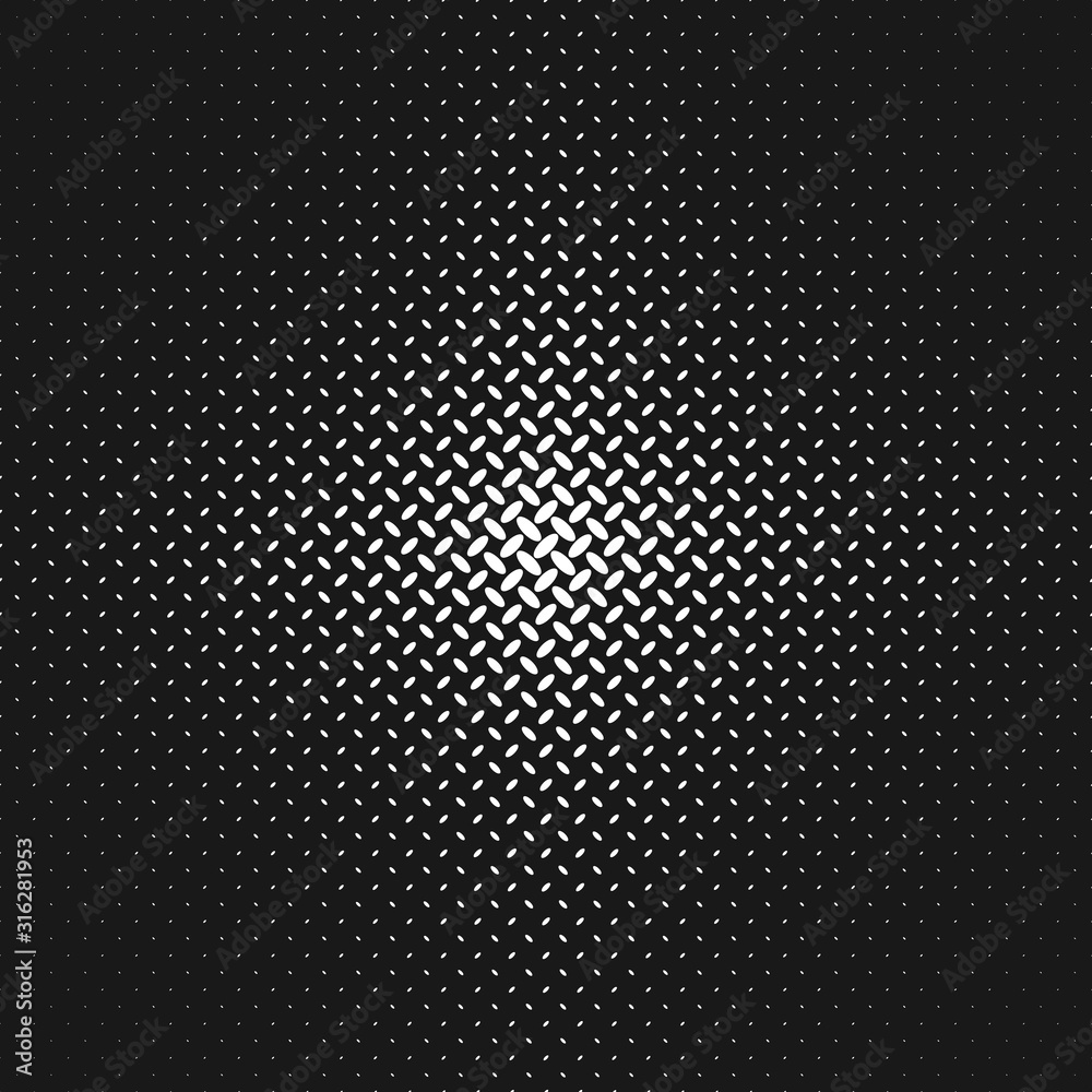 Poster monochrome halftone diagonal ellipse pattern background - abstract repeating vector graphic