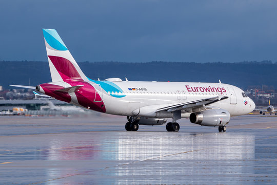 Eurowings Airbus A319 airplane at Stuttgart airport