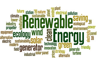 Renewable energy word cloud concept