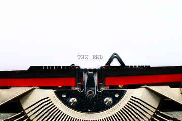 THE END typed with an old vintage Typewriter