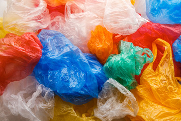 Colorful plastic bags pattern