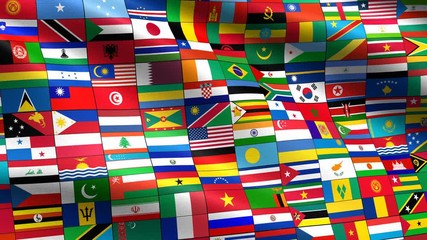 Realistic Flag of Flags, Seamless looping with highly detailed fabric texture, 4k resolution