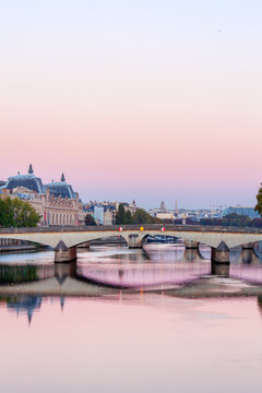PARIS, FRANCE - 30 SEP 2018: Early morning in Paris, view of Orsay Museum.