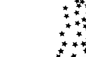 Naklejka premium Black shiny stars on white background