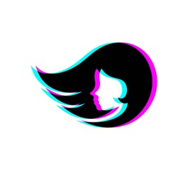 Creative design of fashion woman face icon