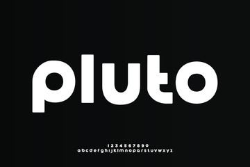 Pluto, a modern minimalist clean alphabet font. lowercase bold typography vector illustration design