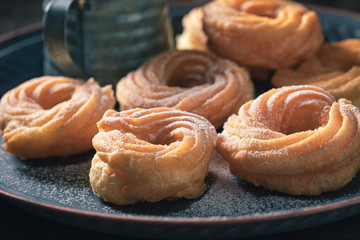 Homemade and tasty spanish donuts baked at home
