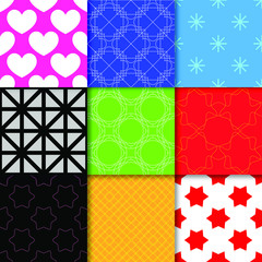 Pattern collection. Pattern set. Vector patterns. Wrapping paper. Background set. Abstract vector graphic backgrounds.