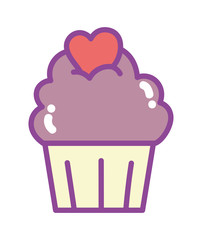 happy valentines day, sweet cupcake with heart