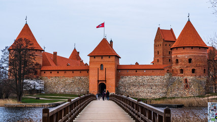 Fototapeta na wymiar Trakai castle or Traku pilis in Lithuania near Vilnius