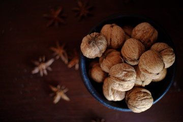 Delicious and fresh walnuts ready for cooking